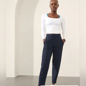 Athleta Women's Active Athletic Gym Brooklyn Mid Rise Ankle Pant Navy Size 8